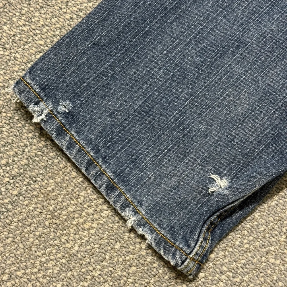 Levi's 505 Jeans Mens‎ 38x32 Straight Leg Blue Whiskered Fade Distressed Y2K